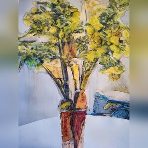 Roots abstract orginal Kitkats watercolor painting home decor wall art kitchen